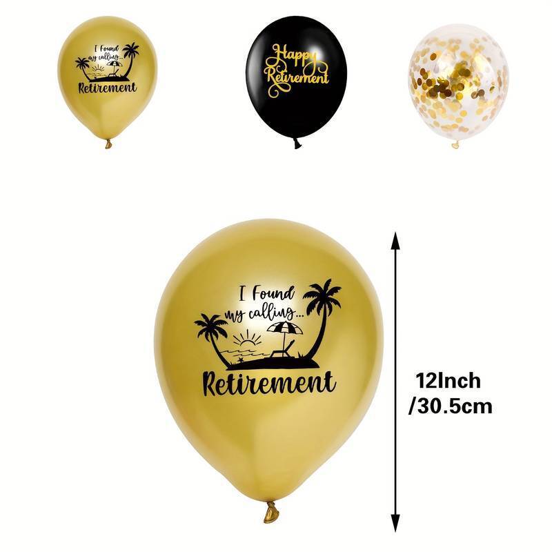 Retirement Balloons Banner Bunting Cake Toppers Retirement Decorations Party