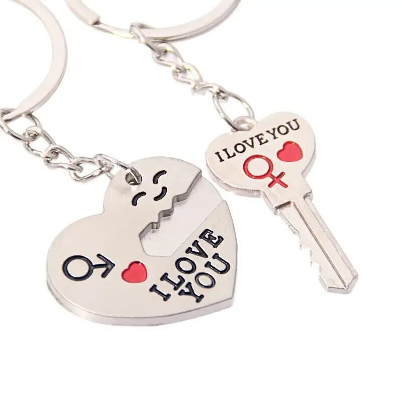 Cute Arrow & I Love You Heart & Couple Key Chain Keyring Keyfob Lover VALENTINES