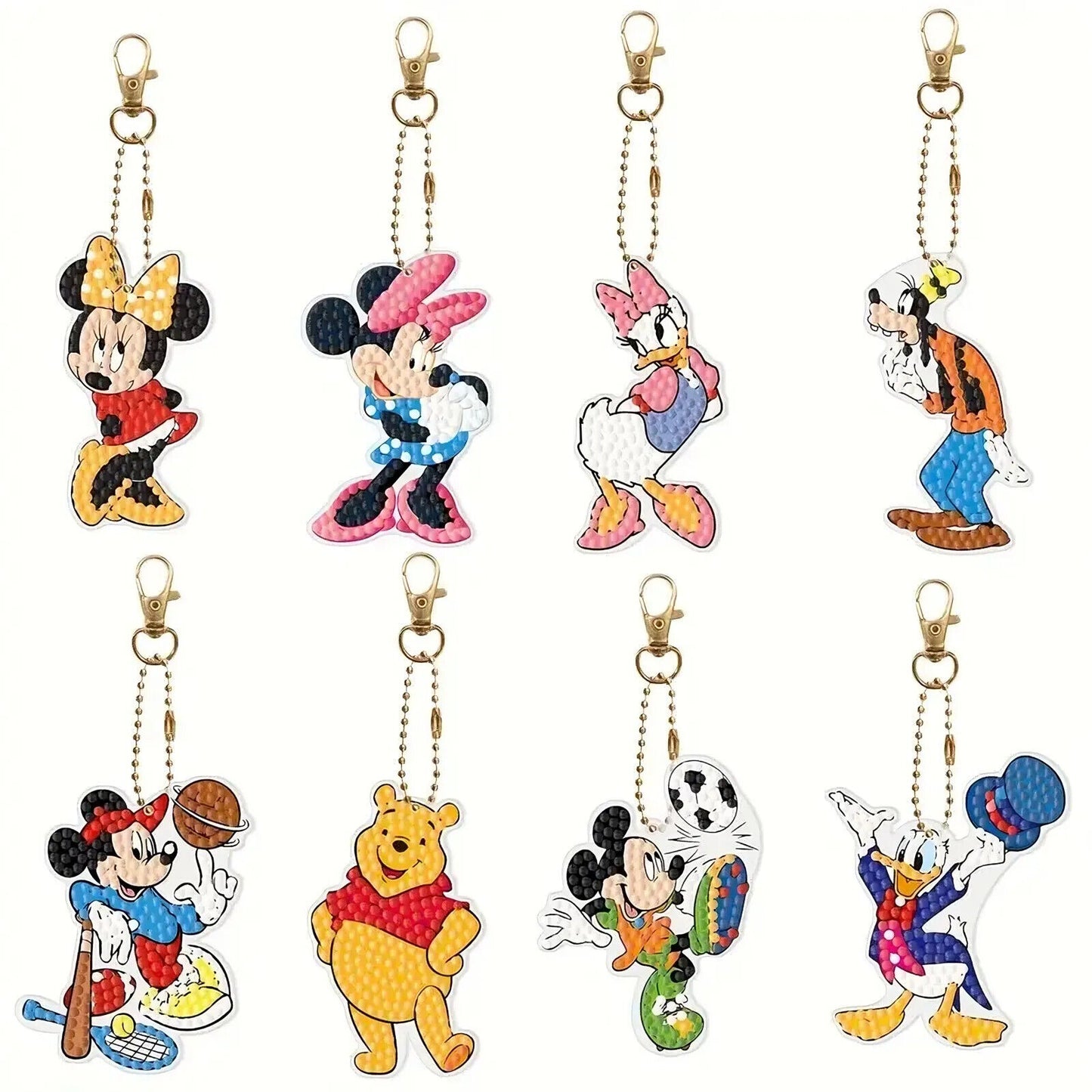 MICKEY MINNIE MOUSE Bag Charm keychain Keyring DIAMOND ART CREATE