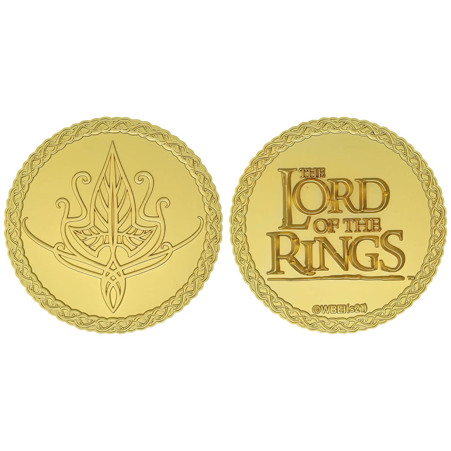 LIMITED EDITION Lord of the Rings 24k Gold Plated ELVEN Medallion LOTR MAP