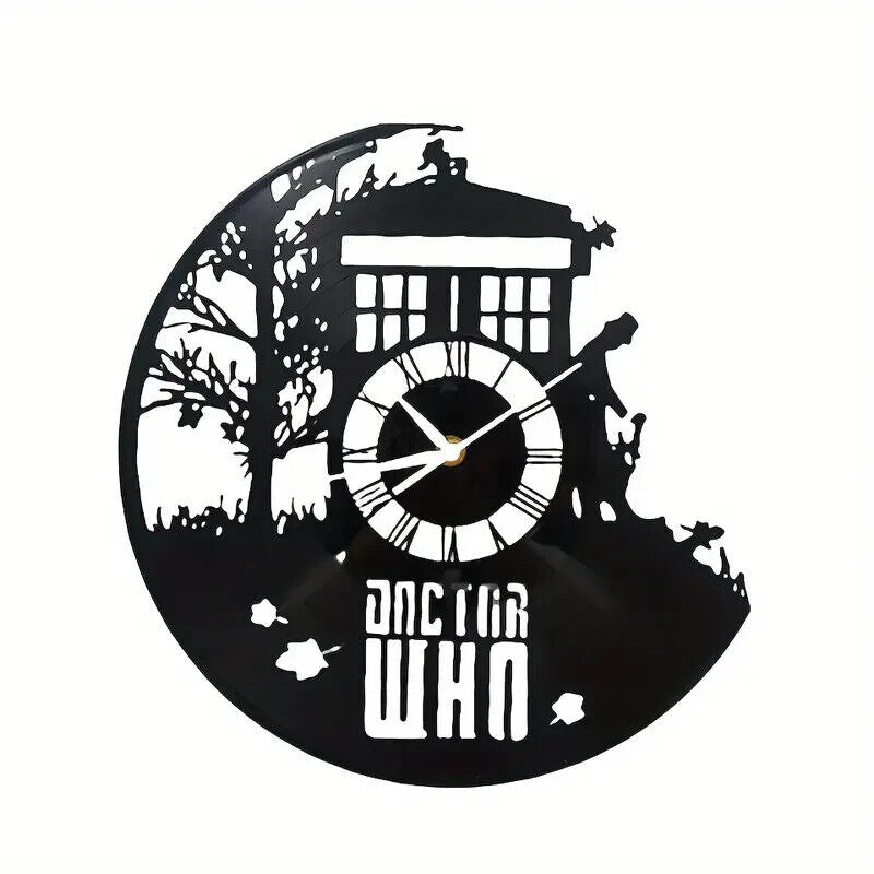 Doctor Who TARDIS TENNANT Vinyl Wall Clock Records Decor Christmas Birthday XMAS