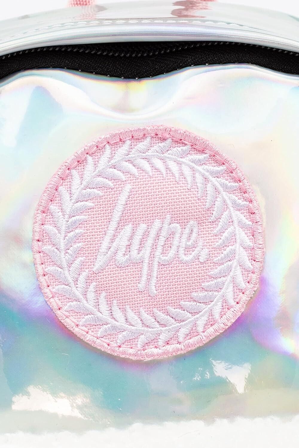 Hype Pink Holographic Unicorn Horn Pocket Crest Mini Backpack Fairy Purple Eyes
