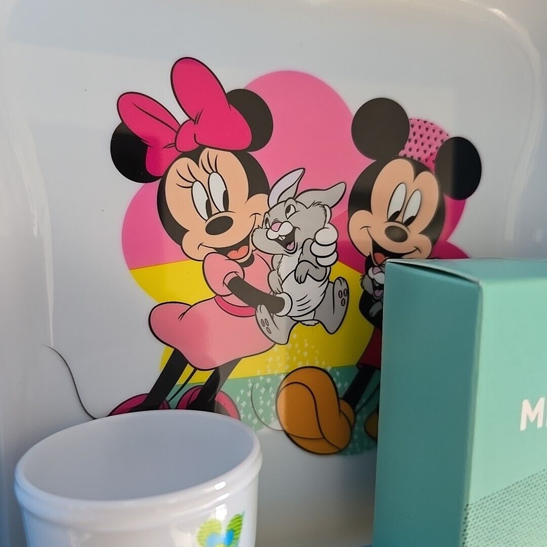 Mickey Mouse Breakfast Gift Set Toast Shaped Plate Egg Cup & Mickey Biscuits