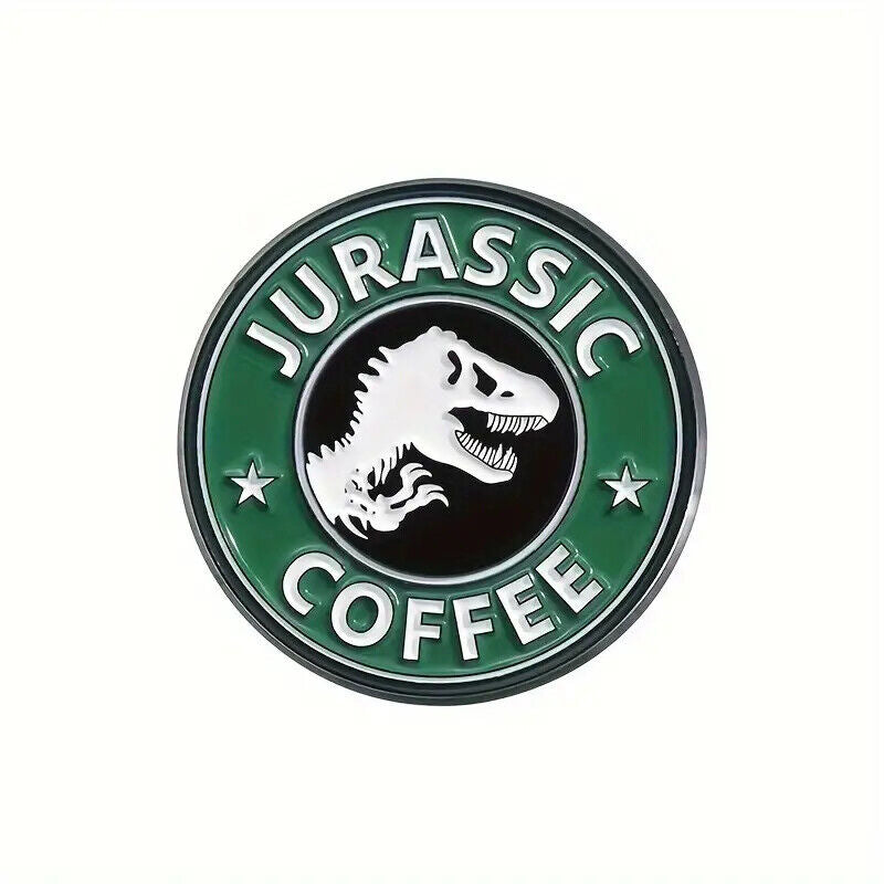 QUOTES Metal Enamel Pin Badge Brooch WEDNESDAY DOG WITCHES JURASSIC COFFEE