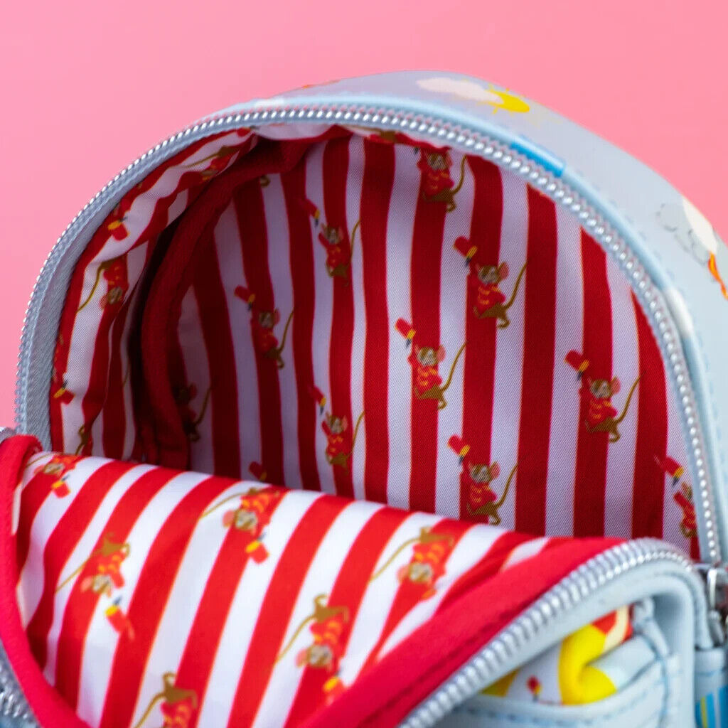 Mini Backpack Disney Flying Circus Tent Loungefly Elephant Pink Dumbo WRISTLET