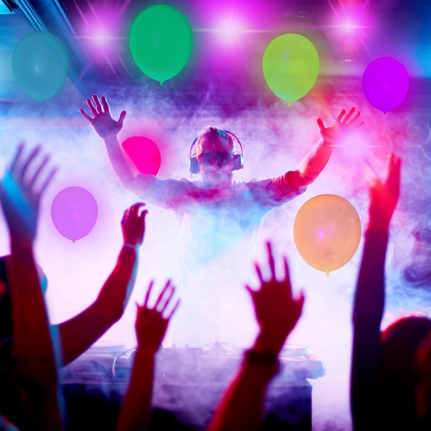 Neon Glow Balloons UV Reactive Fluorescent Balloon Magic YELLOW GREEN PINK