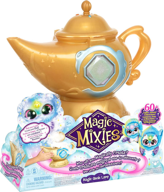 Magic Mixies Magic Genie Lamp with Interactive 8 inch BLUE Plush Toy & 60+ Sound