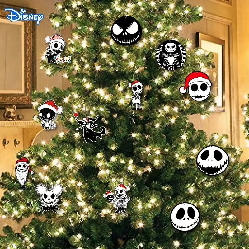 The Nightmare Before Christmas Jack Sally Halloween Tree Pendant Decoration WOOD