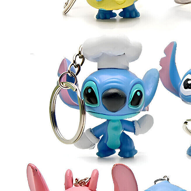 Lilo & Stitch 3D FIGURE Keyring Disney Stitch Keychain ANGEL Family Key ring