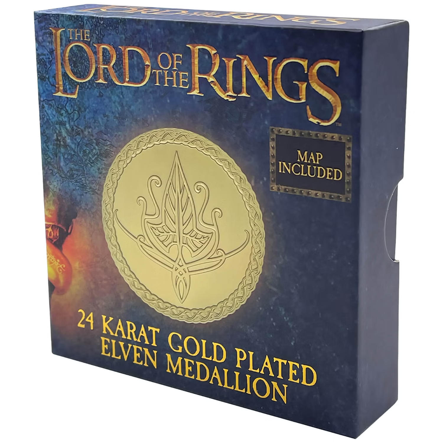 LIMITED EDITION Lord of the Rings 24k Gold Plated ELVEN Medallion LOTR MAP