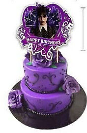 Wednesday Addams Theme Kids Birthday Party Balloons Banner Cupcake Toppers Decor