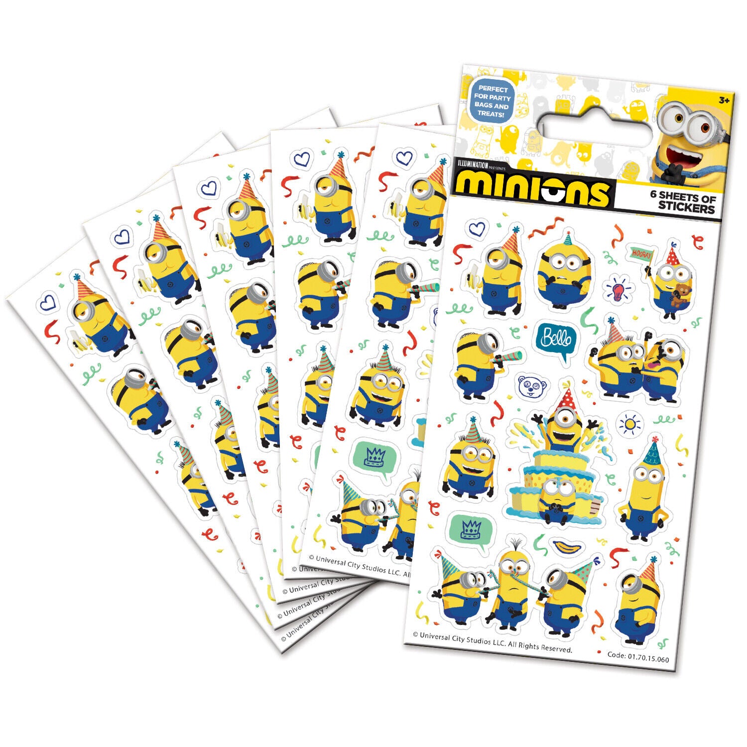 Minions RIse of Gru FOIL PARTY SPARKLY STICKERS MINION GIFT REWARD STOCKING