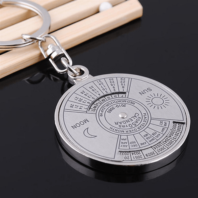 50 YEAR REVOLVING PERPETUAL CALENDAR 2007-2056 KEYRING CHARM GIFT IDEA UK SELLER