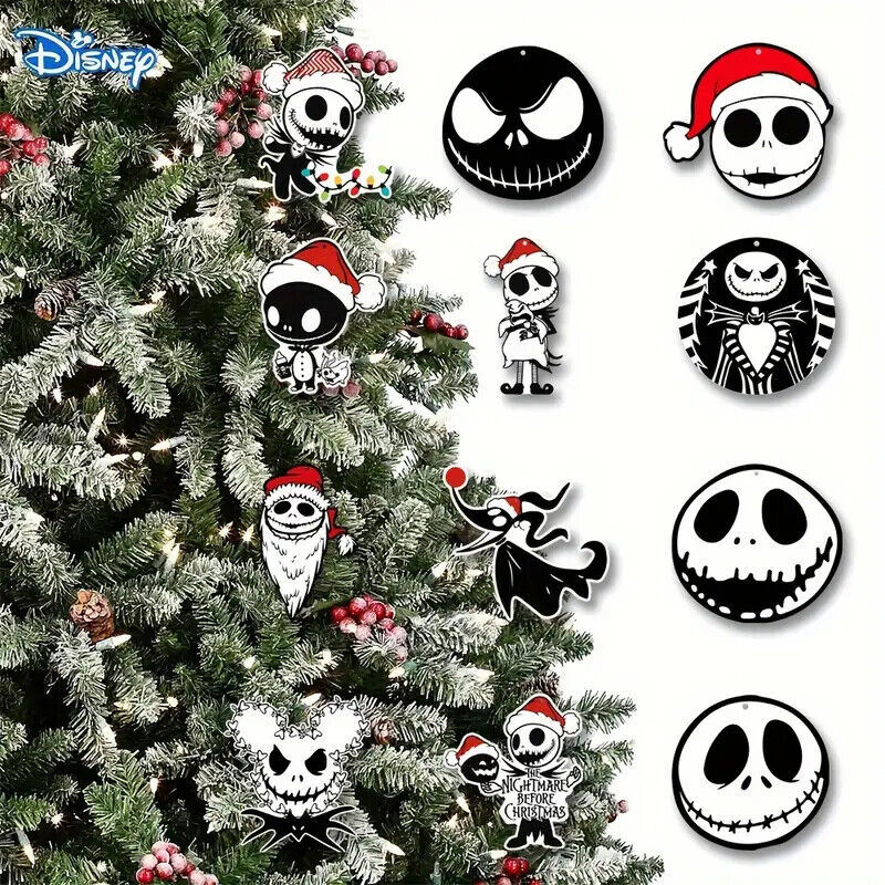 The Nightmare Before Christmas Jack Sally Halloween Tree Pendant Decoration WOOD
