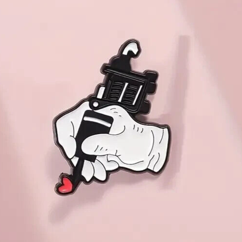 Tattoo Enamel Pin Badge Quirky Funny Humour Lapel Brooch Gift Stocking Filler