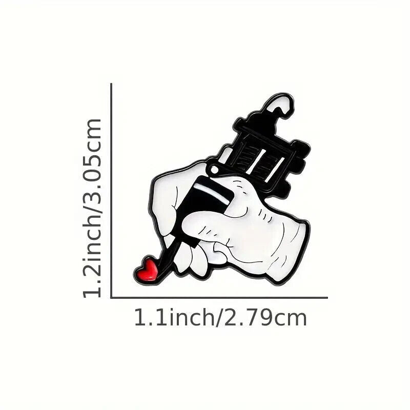Tattoo Enamel Pin Badge Quirky Funny Humour Lapel Brooch Gift Stocking Filler