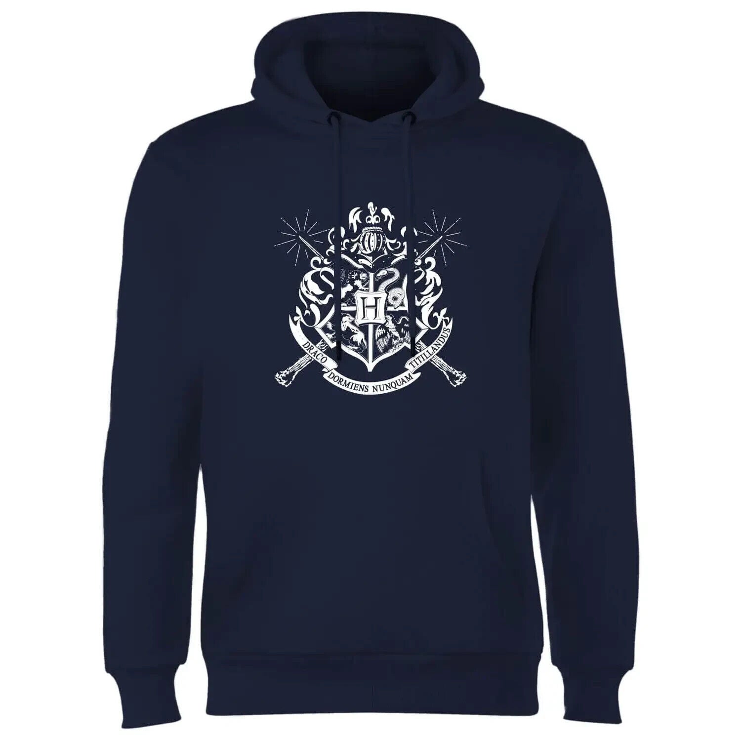 HARRY POTTER NAVY BLUE HOGWARTS HOUSE CREST LOGO HOODIE JUMPER XMAS UNISEX MEN
