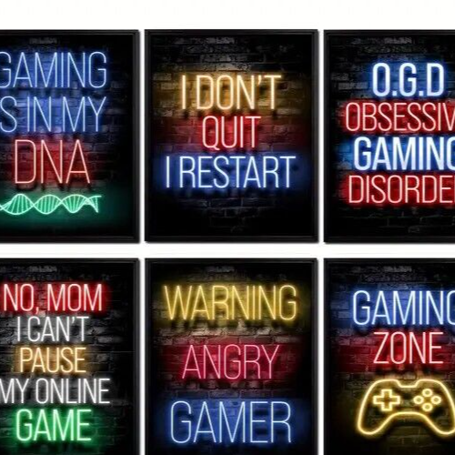 GAMING GAMER GAME SELF ADHESIVE GAME WALL POSTER PRINT ROOM DECOR