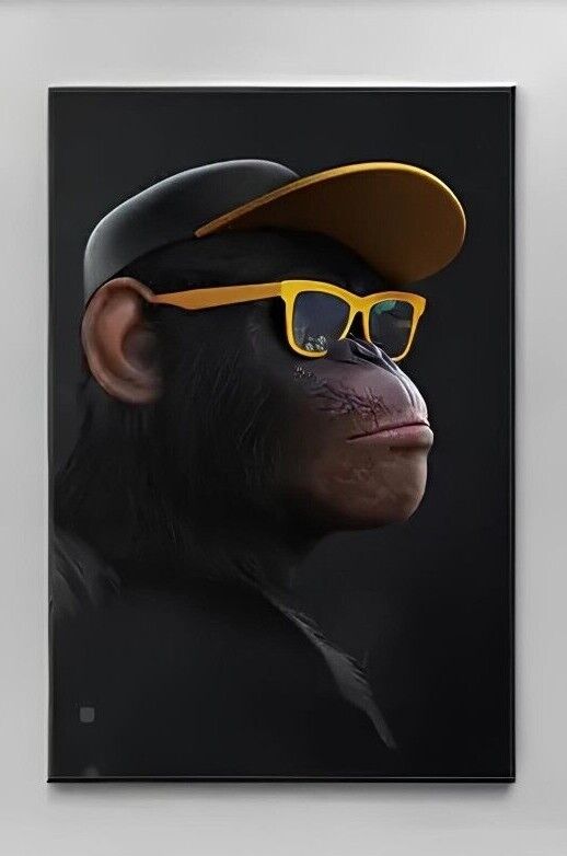 MONKEY CHIMPANZEE Canvas Wall Art Movie Poster Print Picture BANDANA CAP G