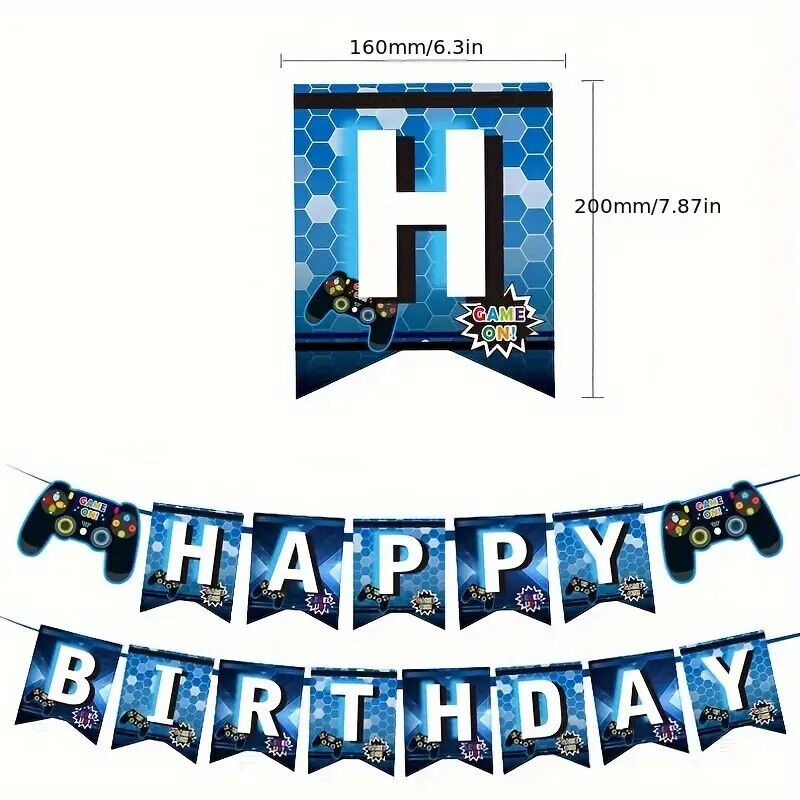 Gaming Birthday Party Decorations Balloons Fun Blue Game Gamepad