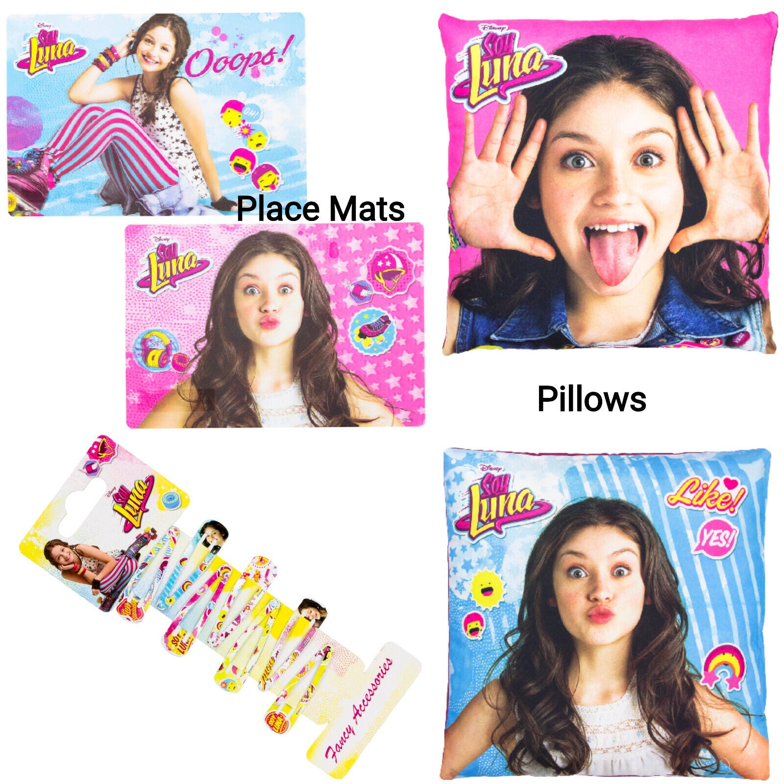 Soy Luna Pillow Placemat Hairclip hairclips Officially Licensed u choose disney