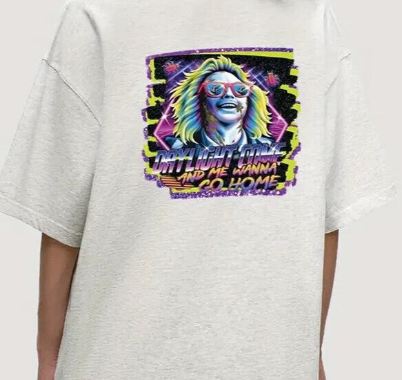 BEETLEJUICE DAYLIGHT COME AND ME WANNA GO HOME Iron on Transfer DIY Clothing