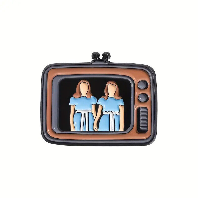 HORROR Metal Enamel Pin Badge Adult Teen TV MOVIE GRUDGE GOTH BLACK TV SHINING
