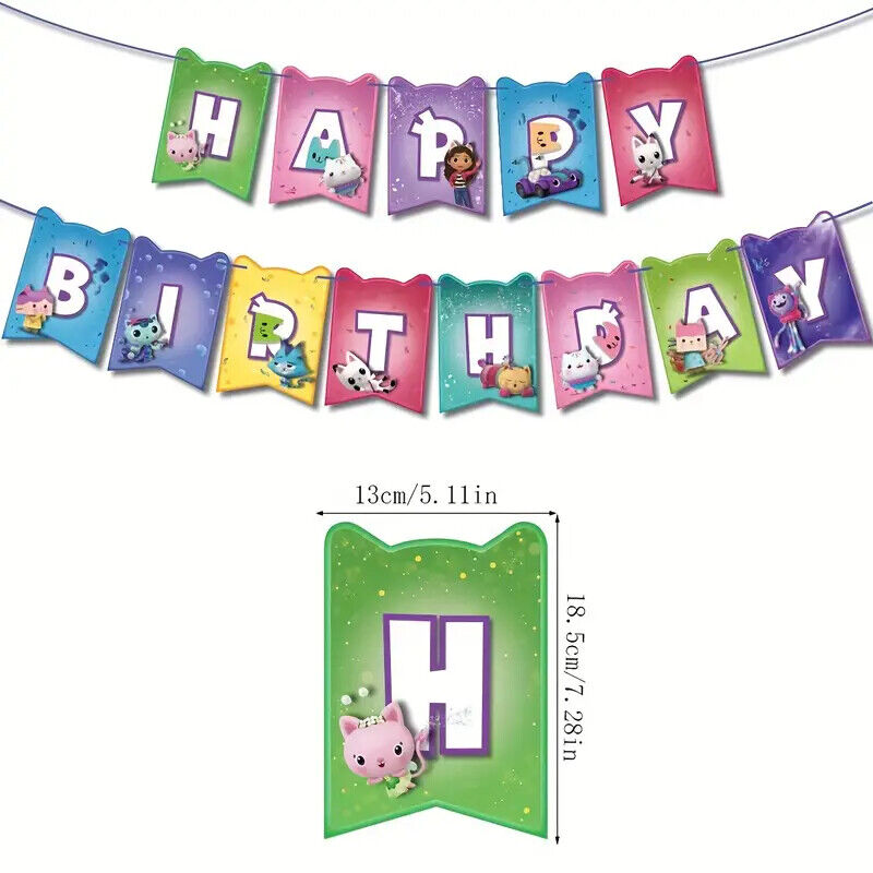 Gabbys Dollhouse Theme Kids Birthday Party Supplies Decorations gabby's Balloon