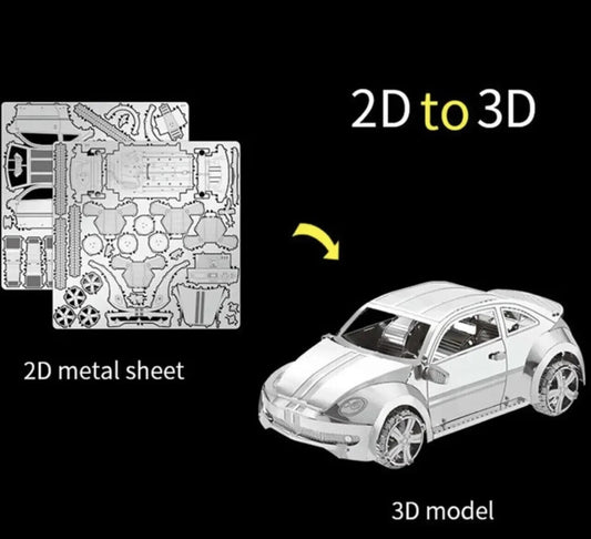 Volkswagen Beetle VW 3D Metal 3D Model Self Assembly DIY Car Kit 1:16 CAR XMAS