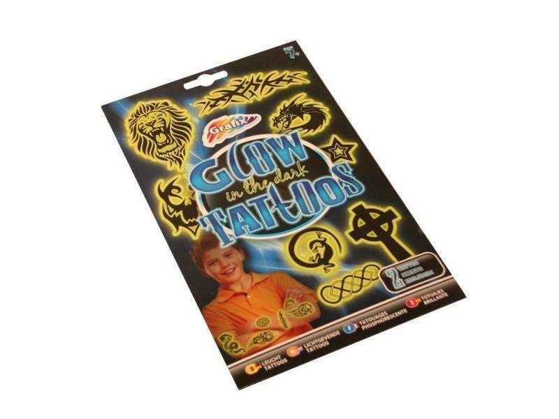 Grafix Glow In The Dark Tattoos Girls Gift Temporary Tattoo Designs Party