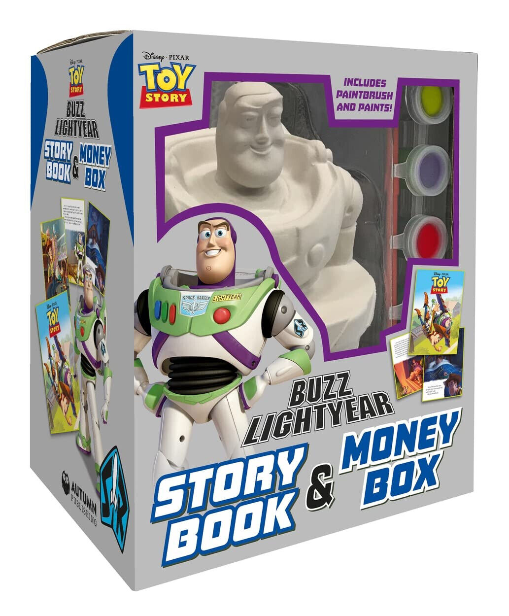 Disney Pixar Toy Story Buzz Lightyear Story Book & Money Box Paint yourself