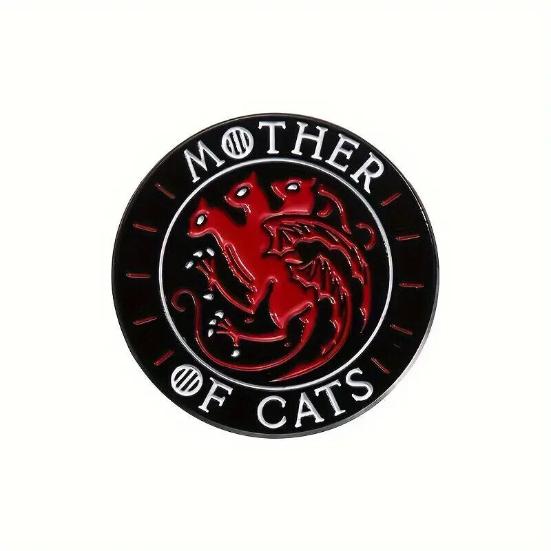 CATS Metal Enamel Pin Badge Brooch JURASSIC CATZILLA MEOWCULA MOTHER