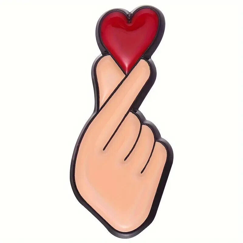 Heart in Hand Enamel Pin Badge Quote Unity Love Gesture