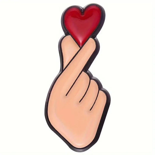 Heart in Hand Enamel Pin Badge Quote Unity Love Gesture