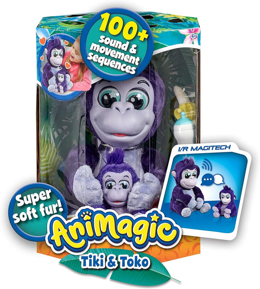 AniMagic Tiki & Toko Supersoft Interactive Mum & Baby - 2 Musical Gorillas