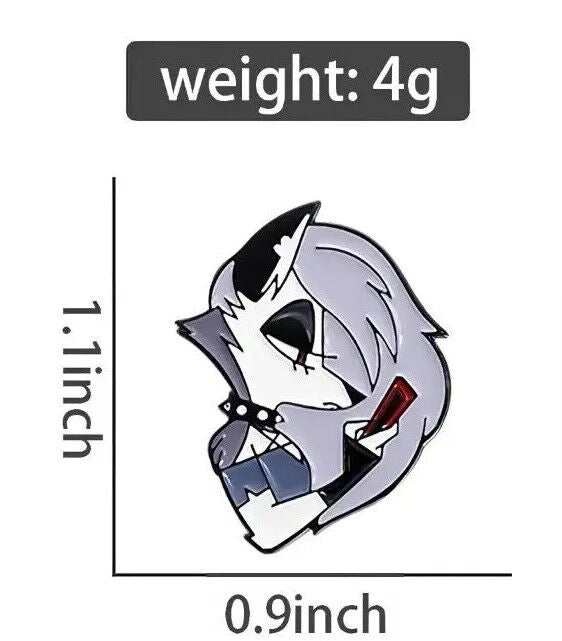 Hazbin Hotel Metal Brooch Cosplay Charlie Vaggie Badge Pins PIN COLLLECTABLE GIF