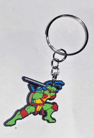 Teenage Mutant Ninja Turtles TMNT Keyring Keychain Rubber Donatello Michelangelo