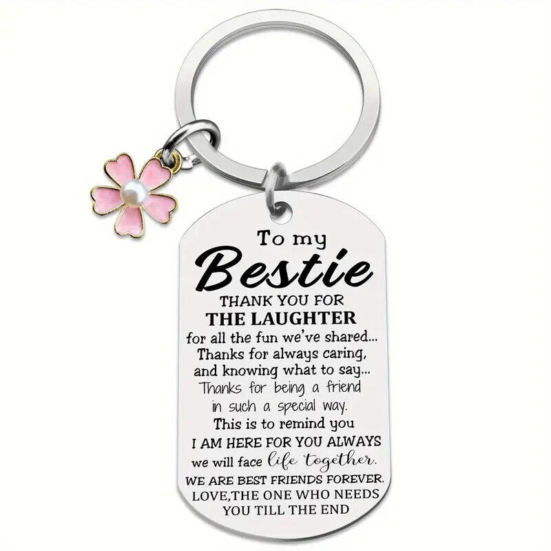 Best Friend Bestie Thanks For The Laughs KeyRing valentines birthday keychain