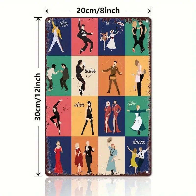 Life Is Better When You DANCE  Love Sing Live Tin Sign Poster Décor Garage Wall