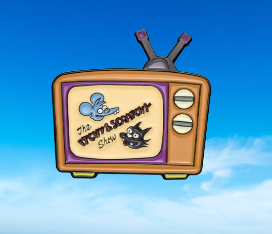 The Simpsons The Itchy & Scratchy Show Enamel Pin Badge Cartoon TV