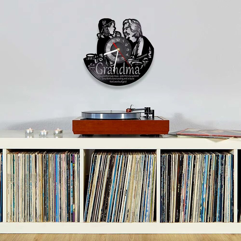 GRANDMA Vinyl Record Wall Clock Decor LOVE MESSAGE GIFT BIRTHDAY MOTHERS DAY