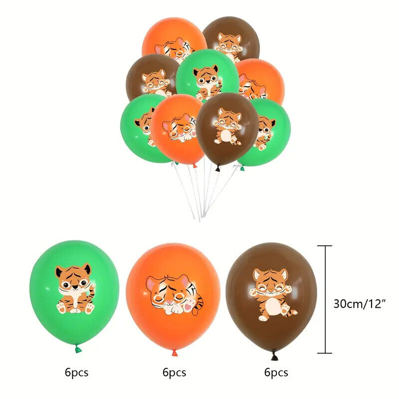 Tiger Lion Cub Party Decorations Balloons Birthday Kids Banner Cake Toppers