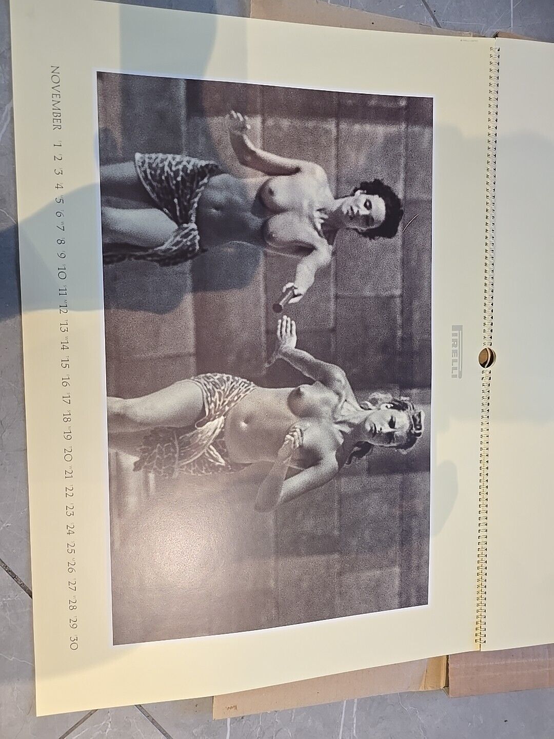 LARGE 1990 Pirelli Calender by Arthur Elgort GLADIATOR VINTAGE LADY CREAM