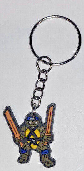 Teenage Mutant Ninja Turtles TMNT Keyring Keychain Rubber Donatello Michelangelo