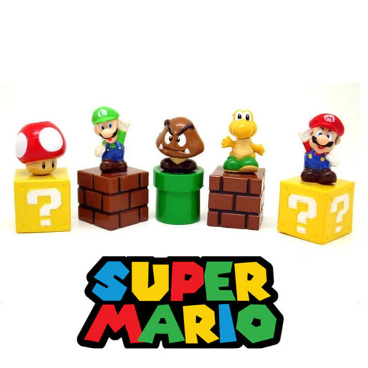 5Pcs Super Mario Bros Mini Figures Toys BORHTERS LUIGI TOAD KOOPA GOOMBA SET
