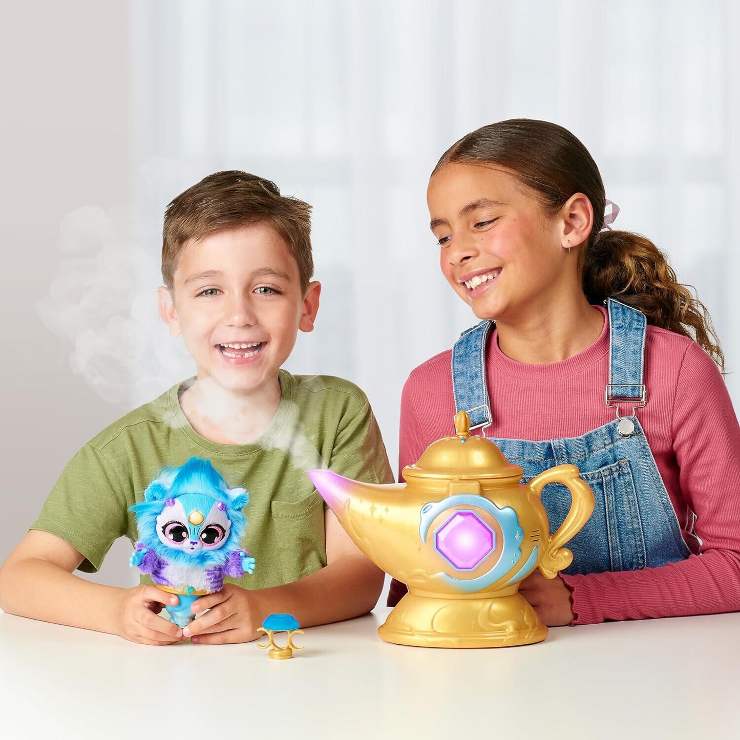 Magic Mixies Magic Genie Lamp with Interactive 8 inch BLUE Plush Toy & 60+ Sound