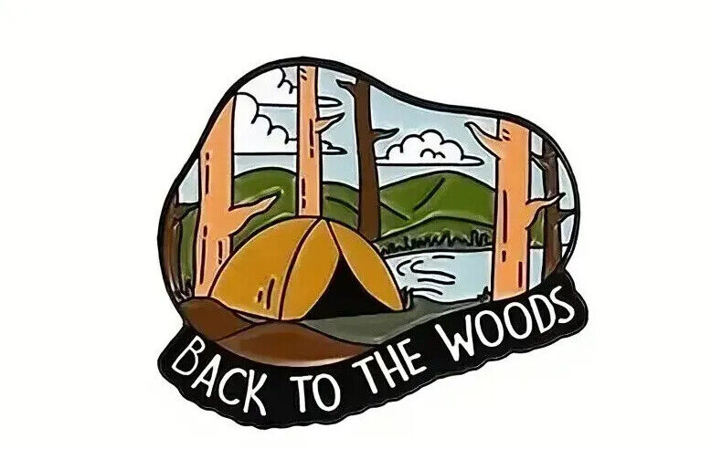 MOUNTAIN HIKE CAMPING TRIP Metal Enamel Pin Badge SUMMER DRIVE EARTH WILD TENT