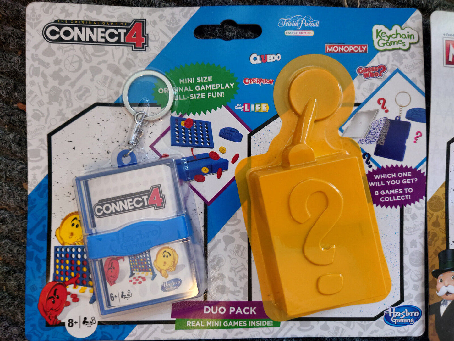 Hasbro Keychain Mini Travel Game MONOPOLY CLUEDO LIFE DUO PACK YOU CHOOSE MYSTER