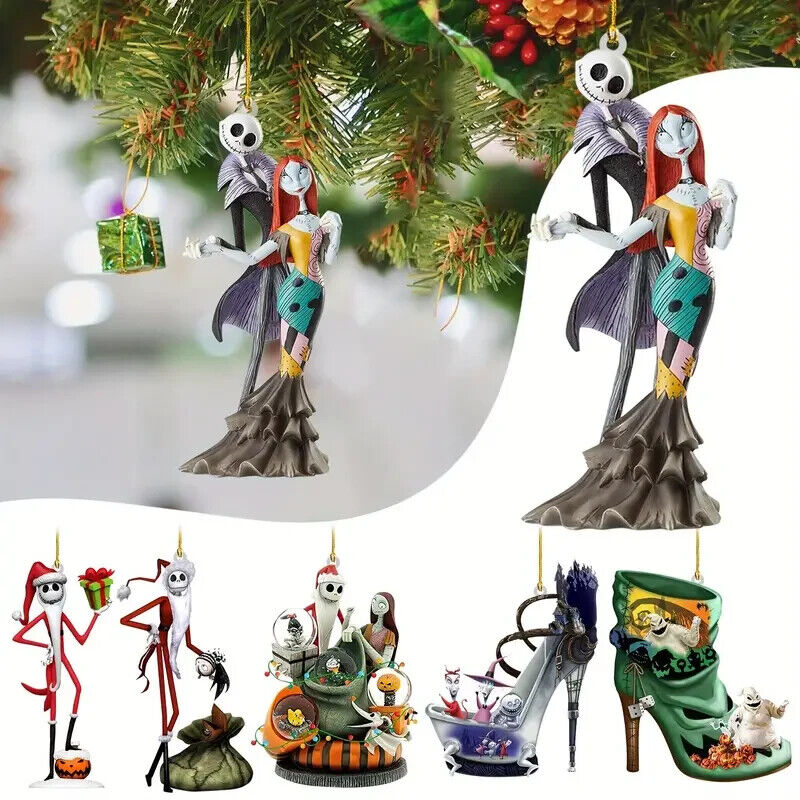 The Nightmare Before  Christmas Jack Sally Halloween Tree Pendant Decoration
