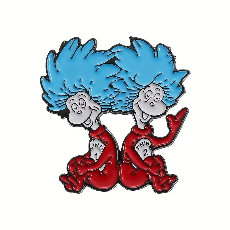 DR SUESS CAT IN A HAT CAME BACK THING 1 & 2  Metal Enamel Pin Badge FILM MOVIE